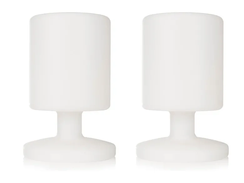 2er SET Akku LED Tischleuchten Outdoor mit RGB Farbwechsler, Höhe 25cm