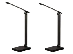 2er SET Akku Schreibtischlampen Schwarz ohne Kabel, Höhe 39,5cm