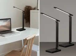 2er SET Akku Schreibtischlampen Schwarz ohne Kabel, Höhe 39,5cm