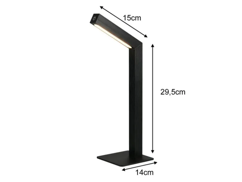 2er SET Akku Schreibtischlampen magnetisch in Schwarz, Höhe 37cm