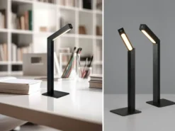 2er SET Akku Schreibtischlampen magnetisch in Schwarz, Höhe 37cm