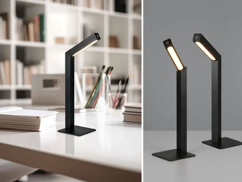 2er SET Akku Schreibtischlampen magnetisch in Schwarz, Höhe 37cm