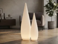 2er SET Akku Stehlampen kabellos mit Farbwechsel für Innen & Außen