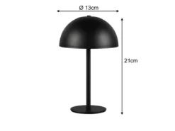 2er SET Akku Tischlampen Schwarz, Touch dimmbar, USB aufladbar, Höhe 21cm