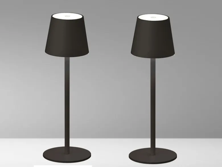 2er SET Akku Tischlampen Schwarz USB Kabel Sensor Dimmer, Höhe 38cm