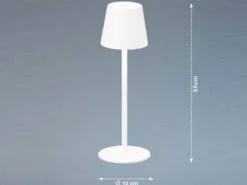 2er SET Akku Tischlampen Weiß USB Kabel Sensor Dimmer Höhe 38cm