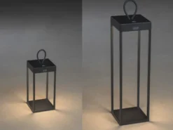 2er Set Akku Tischleuchte & Bodenleuchte, Höhe 30cm & 50cm
