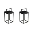 2er SET Akku Tischleuchten Outdoor, per Solar & USB aufladbar mit Wandhalterung