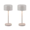 2er SET Akku Tischleuchten, per USB aufladbar, dimmbar, Hellgrau, Höhe 30cm