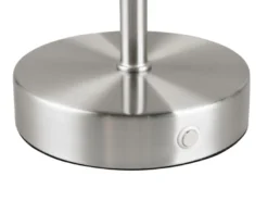 2er SET Akku Tischleuchten, per USB aufladbar, dimmbar, Silber matt, Höhe 30cm