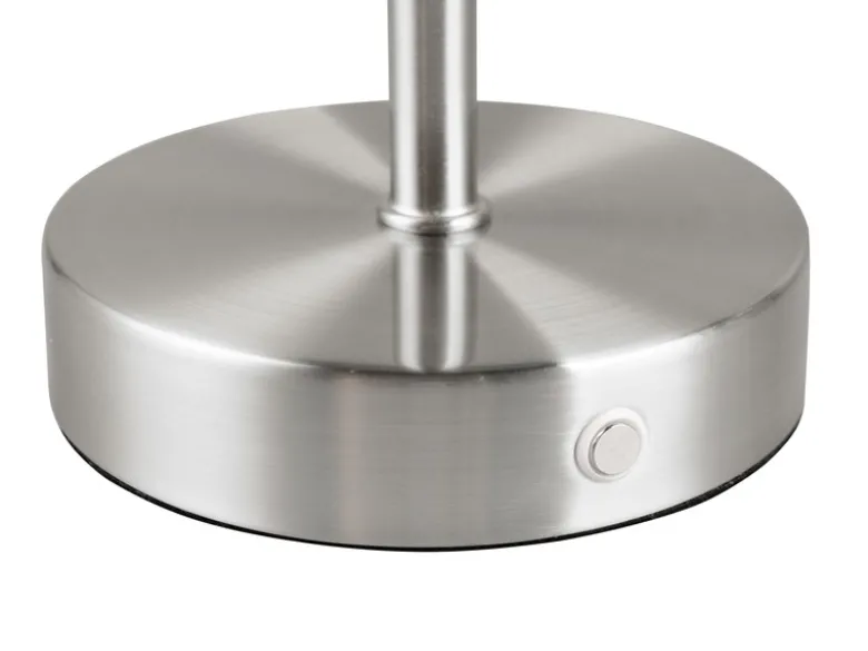2er SET Akku Tischleuchten, per USB aufladbar, dimmbar, Silber matt, Höhe 30cm