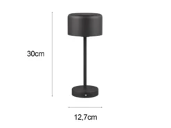 2er SET Akku Tischleuchten, per USB aufladbar, dimmbar, Schwarz, Höhe 30cm