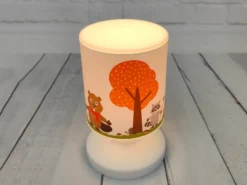2er Set Akku Tischleuchte Tiere im Wald, per USB aufladbar, Höhe 20cm