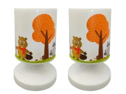 2er Set Akku Tischleuchte Tiere im Wald, per USB aufladbar, Höhe 20cm