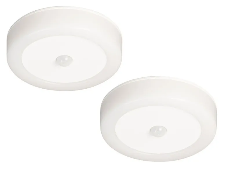 2er SET Akku Unterbauleuchten rund mit Bewegungsmelder, Ø 9cm