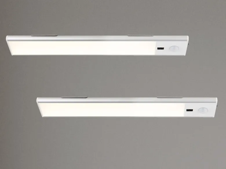 2er SET Akku Unterbauleuchten flach mit Bewegungsmelder, Länge 24cm