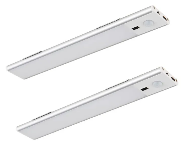 2er SET Akku Unterbauleuchten flach mit Bewegungsmelder, Länge 24cm