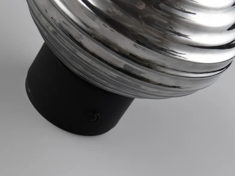 2er SET Akku Wandleuchten mit Rauchglas Lampenschirm dimmbar, Ø 15,5cm