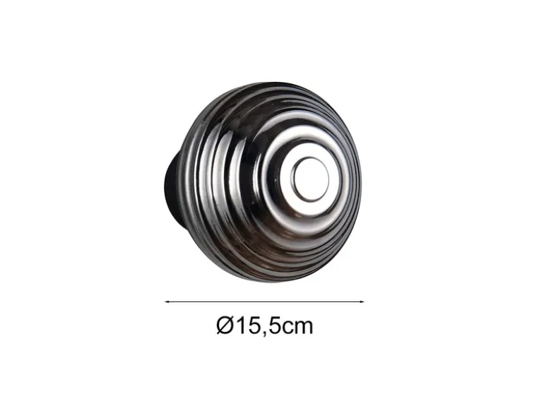 2er SET Akku Wandleuchten mit Rauchglas Lampenschirm dimmbar, Ø 15,5cm