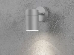 2er-Set Aluminium Downlight Wandleuchten MODENA grau, GU10, Höhe 13 cm, IP44