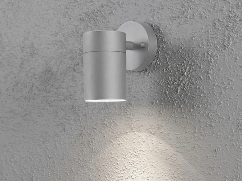 2er-Set Aluminium Downlight Wandleuchten MODENA grau, GU10, Höhe 13 cm, IP44