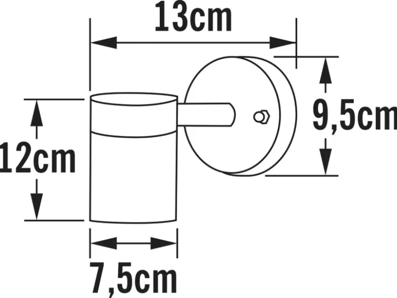 2er-Set Aluminium Downlight Wandleuchten MODENA grau, GU10, Höhe 13 cm, IP44