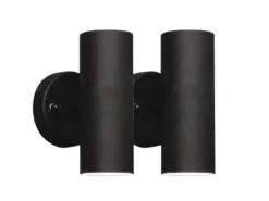 2er-Set Aluminium Up-Down Wandleuchte MODENA schwarz, GU10, Höhe 17 cm, IP23