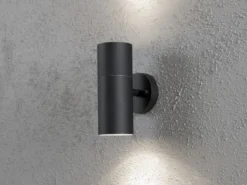 2er-Set Aluminium Up-Down Wandleuchte MODENA schwarz, GU10, Höhe 19,5 cm, IP44