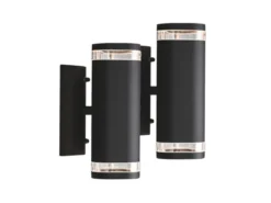 2er-Set Aluminium Up-Down Wandleuchte MODENA schwarz, GU10, Höhe 23,5 cm, IP44
