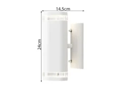 2er-Set Aluminium Up-Down Wandleuchte MODENA weiß, GU10, Höhe 23,5 cm, IP44