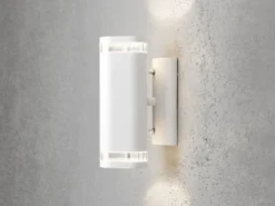 2er-Set Aluminium Up-Down Wandleuchte MODENA weiß, GU10, Höhe 23,5 cm, IP44