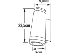 2er-Set Aluminium Up-Down Wandleuchte MODENA weiß, GU10, Höhe 23,5 cm, IP44