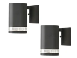 2er-Set Aluminium Wandleuchte MODENA schwarz, GU10, Höhe 13,5 cm, IP44
