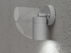 2er-Set Aluminium Wandspot MODENA grau, GU10, Höhe 15cm, IP44