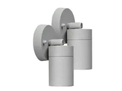 2er-Set Aluminium Wandspot MODENA grau, GU10, Höhe 15cm, IP44