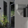 2er-Set Aluminium Wandspot MODENA schwarz, GU10, Höhe 15 cm, IP44