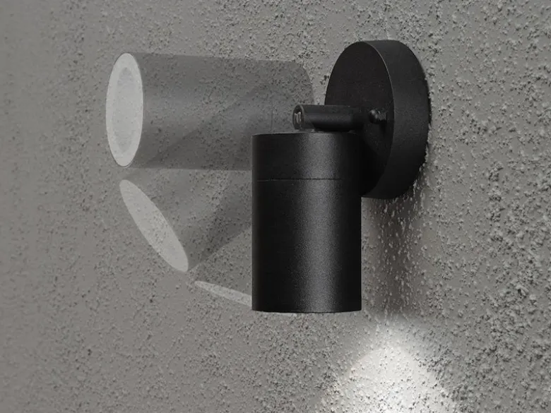 2er-Set Aluminium Wandspot MODENA schwarz, GU10, Höhe 15 cm, IP44