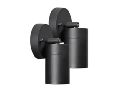 2er-Set Aluminium Wandspot MODENA schwarz, GU10, Höhe 15 cm, IP44