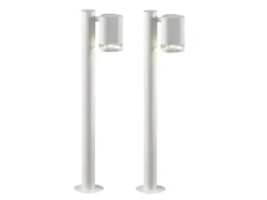 2er-Set Aluminium Wegeleuchte MODENA weiss, GU10, Höhe 70 cm, IP44