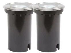 2er SET Außen Bodeneinbaustrahler Ø 11cm IP65, Edelstahl, bis 1500 kg