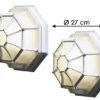 2er Set Außenleuchte Ø27cm, Wandleuchte Deckenleuchte weiß / Acrylglas gefrostet