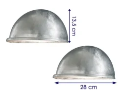 2er Set Außenleuchte Downlight TORINO galvanisiert, 28x13,5 cm, Hausbeleuchtung