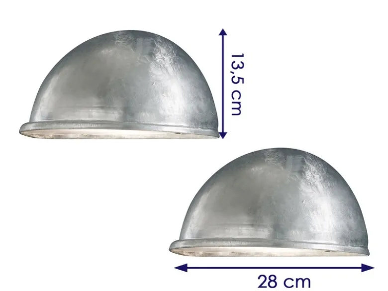 2er Set Außenleuchte Downlight TORINO galvanisiert, 28x13,5 cm, Hausbeleuchtung