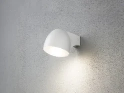 2er Set Außenwandleuchte Downlight FERRERA Alu weiß, High Power LED, Höhe 13cm