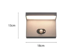 2er SET Außenwandleuchten mit Solar und Strom Hybrid mit Bewegungsmelder B: 18cm