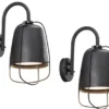2er-Set Außenwandleuchten PERUGIA, Aluminium schwarz, E27, IP44