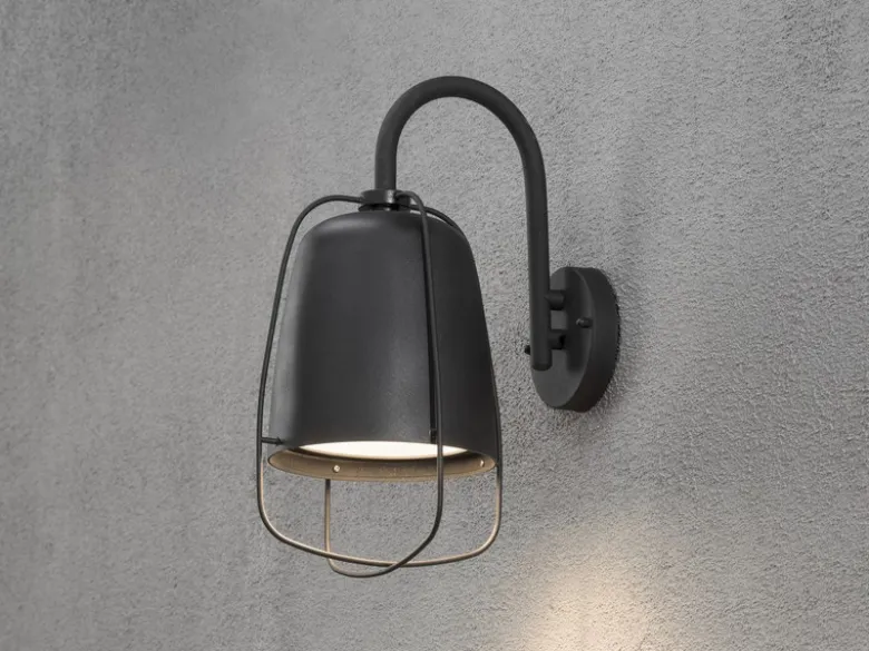 2er-Set Außenwandleuchten PERUGIA, Aluminium schwarz, E27, IP44