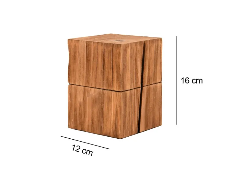 2-er SET aufklappbare LED Tischleuchten aus Holz Natur, Höhe 16cm