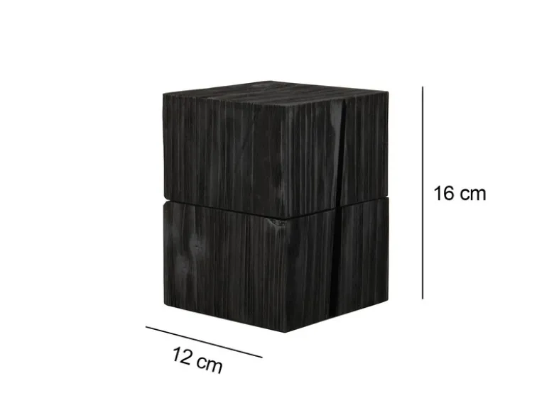 2-er SET aufklappbare LED Tischleuchten aus Holz Weiß & Schwarz, Höhe 16cm