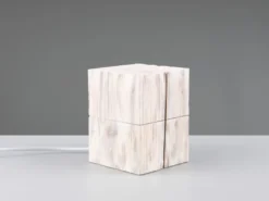2-er SET aufklappbare LED Tischleuchten aus Holz Weiß & Schwarz, Höhe 16cm